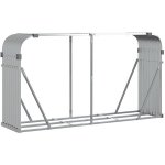 Shumee Dřevník pozinkovaná ocel 180 x 45 x 100 cm stříbrný – HobbyKompas.cz
