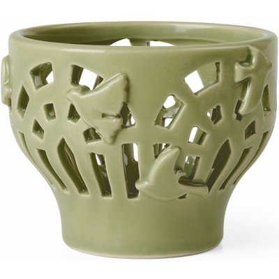 KÄHLER Keramický svícen na čajovou svíčku Orangery Spring Leaf, zelená barva, keramika – Zboží Mobilmania