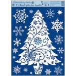 Anděl Okenní fólie vánoční s glitry stromek 38 x 30 cm – Hledejceny.cz