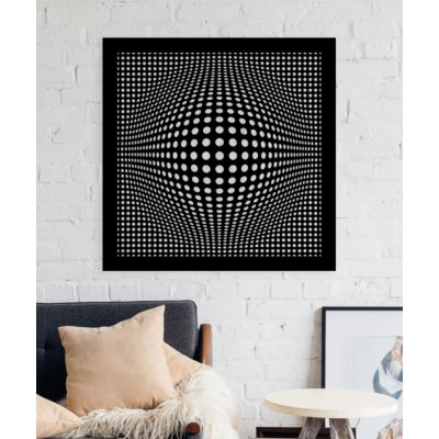 Dřevěný obraz na zeď Boule - optická iluze od 2opice.cz Materiál: ČERNÝ EBEN, Velikost (mm): 350 x 350 – Zboží Mobilmania