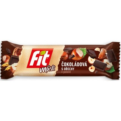 Fit Čokoládová tyčinka s ořechy v polevě 35 g – Hledejceny.cz