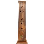 Mani Bhadra Stojánek na vonné tyčinky dřevěný Věž se symbolem OM, 30 x 6 cm – Zbozi.Blesk.cz