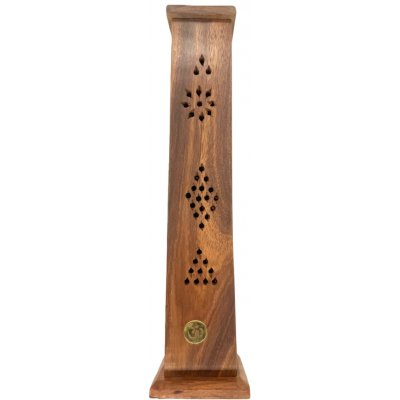 Mani Bhadra Stojánek na vonné tyčinky dřevěný Věž se symbolem OM, 30 x 6 cm – Zbozi.Blesk.cz