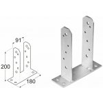 Domax šroubovací patka sloupku typu TT PST 90 - 91 x 180 x 60 x 200 mm 8 ks – Zboží Mobilmania