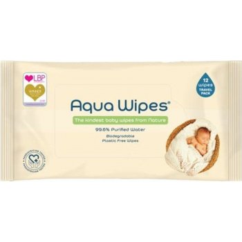 Aqua Wipes EKO Dětské vlhčené ubrousky s 99,6 % vody 12 ks
