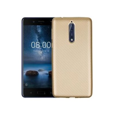 Pouzdro Fiber texturovaný gelové Nokia 8 - zlatý – Zbozi.Blesk.cz