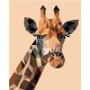 Malování podle čísla zuty žirafa na oranžovém pozadí 40 x 50 cm bez rámu a bez vypnutí plátna