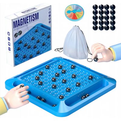 Magnetické šachy kuličky – vzdělávací strategická hra pro rodinu – sada s hrací deskou – Hledejceny.cz