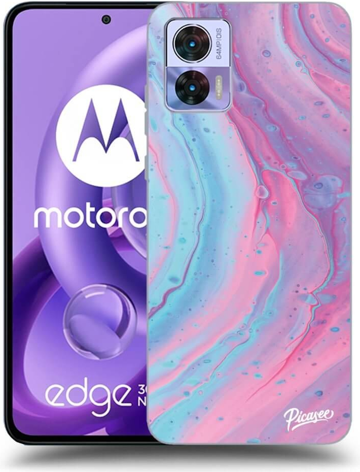 Picasee silikonové Motorola Edge 30 Neo - Pink liquid čiré