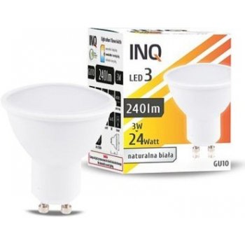 INQ LED žárovka GU10 LED3 3W neutrální bílá