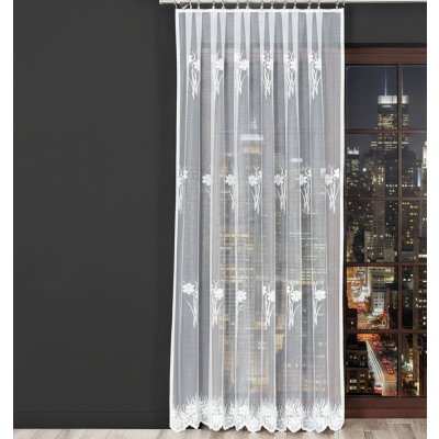 Dekorační žakárová záclona na žabky KARINA LONG bílá 200x250 cm (cena za 1 kus dlouhé záclony) MyBestHome – Zboží Mobilmania