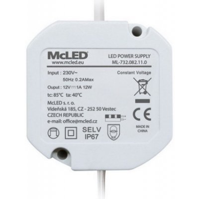 Napájecí zdroj McLED ML-732.082.11.0 12W 12VDC IP67