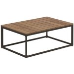 Gloster Konferenční stolek Maya, obdélníkový 75x50x28 cm, rám hliník meteor, deska teak – Hledejceny.cz