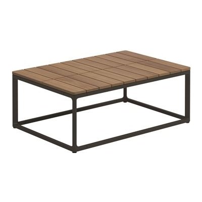 Gloster Konferenční stolek Maya, obdélníkový 75x50x28 cm, rám hliník meteor, deska teak – Hledejceny.cz