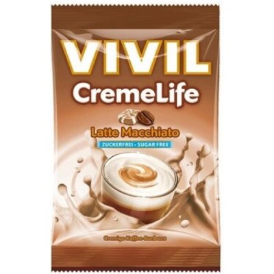 VIVIL Bonbons CREME LIFE Latte Macchiato drops se smetanovo kávovou příchutí, bez cukru 60 g – Zboží Mobilmania