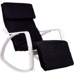 Modernhome Houpací křeslo nastavitelná podnožka dřevěné područky TXRC-03 černo-bílé – Zboží Dáma Modernhome Houpací křeslo nastavitelná podnožka dřevěné područky TXRC-03 černo-bílé – Zboží Dáma