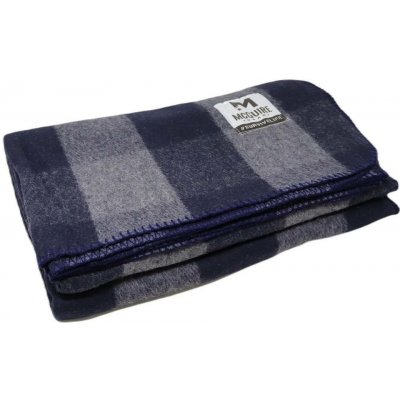 McGuire Gear Vlněná deka 80% vlna obšitá modro-šedá 160x230 – Sleviste.cz