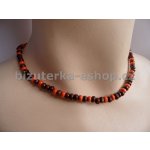 Bizuterka-eshop.cz dřevěné korálky na krk hnědo oranžové BZ-6735 – Sleviste.cz