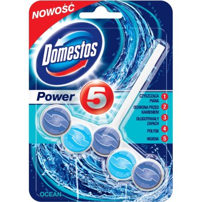 Domestos Power 5 tuhý WC blok Ocean 55 g – Zboží Mobilmania