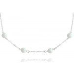 Minet Stříbrný s bílými opálky JMAS0155WN45 – Zboží Dáma