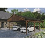 SKAN HOLZ Přístřešek na auto Fichtelberg dvojitý 618 x 808 cm ořech – Zbozi.Blesk.cz