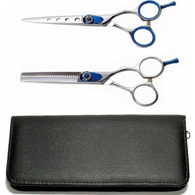 PRO FEEL JAPAN Blue Cobalt SET EN55+EN630 sada profesionálních kadeřnických nůžek – Zboží Mobilmania