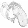 SM, BDSM, fetiš Shots ManCage Chastity Cock Cage with Plug 3.5 Inch Model 10 Transparent