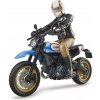 Figurka BRUDER 63051 BWorld Motocykl Scrambler Ducati Desert Sled s jezdcem