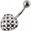 Piercing Šperky4U stříbrný piercing do pupíku srdíčko BP01175-A