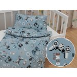 Biante Dětské bavlněné povlečení Sandra SA-588 Play Game na modrém 90 x 140 cm 40 x 60 cm – Zbozi.Blesk.cz