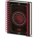 CurePink Poznánkový A5 blok Game of Thrones/Hra o Trůny: Targaryen kroužková vazba 14,8 x 21 cm SR72502 – Zboží Dáma