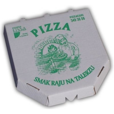 Krabice na pizzu s vlastním potiskem 200ks hnědá 33x33x3 cm
