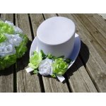 Cylindr bílý - sv. zelené a bílá růže – Hledejceny.cz