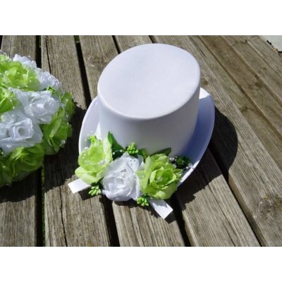 Cylindr bílý - sv. zelené a bílá růže – Hledejceny.cz