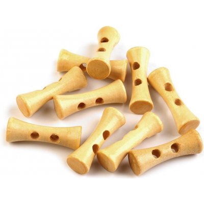 Knoflík dřevěný 35 mm podlouhlý 110994 - přírodní světlý – Hledejceny.cz