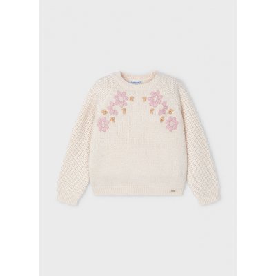 Mayoral svetr přes hlavu Květinky smetanový – Zboží Mobilmania
