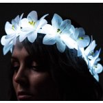 RAVE Svítící květinová čelenka do vlasů | Bílá – Zboží Mobilmania