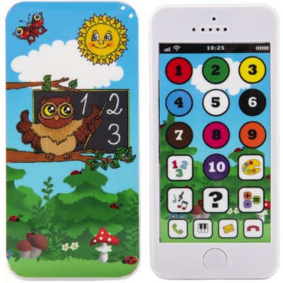 Teddies Naučný mobilní telefon s krytem Moudrá sova plast na baterie – Zboží Dáma