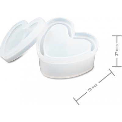 Manumi Silikonová forma na odlévání křišťálové pryskyřice krabička srdce 78x74x37mm 1 ks – Sleviste.cz