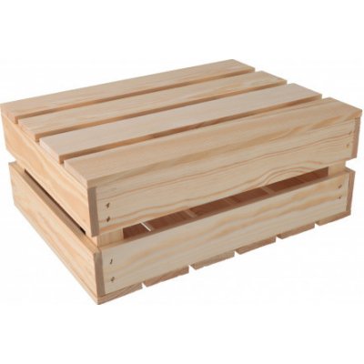 ČistéDřevo Dřevěná bedýnka 40 x 30 x 15 cm s víkem – Zboží Mobilmania