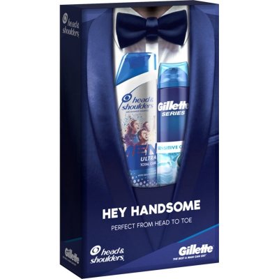 Head & Shoulders Men Ultra Total Care šampon 270 ml + Gillette Series Sensitive Cool gel na holení 200 ml dárková sada – Zboží Mobilmania
