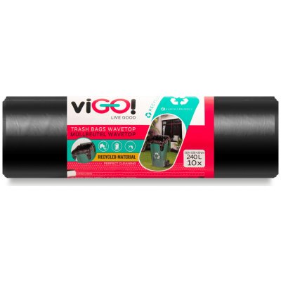 viGO! Eco zavazovací pytle 240 l 10ks 40 µm černé – Zboží Mobilmania