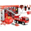 Auta, bagry, technika Lean Toys Sada hasičského hasicího přístroje hasičské auto helmy viděla 14 prvků