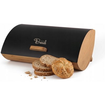 Chlebník jednodílný Maestro černý dřevěný – Zboží Mobilmania