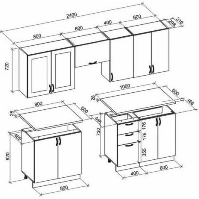 Nenurodyta-V kuchyňská skříňka Elizabeth 240 dub/šedá – Sleviste.cz