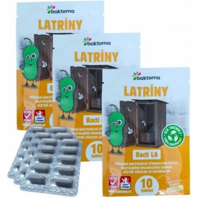 Baktoma Bacti LA tablety - Bakterie do latríny BACTI LA: 10 TABLET – Zbozi.Blesk.cz