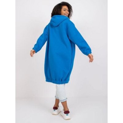 Fashionhunters Tmavě modrá Nádherná dlouhá mikina na zip – Zboží Mobilmania