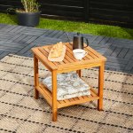Casaria 101732 Odkladací stolík Washington, agátové drevo 45x45x45cm – Hledejceny.cz