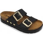 Leon 6010 dámské korkové pantofle na platformě černé – Zboží Dáma