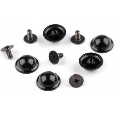 Ozdobný šroubovací nýt / nožičky na kabelky Ø13 mm - černý lak (5 pár) – Zboží Dáma